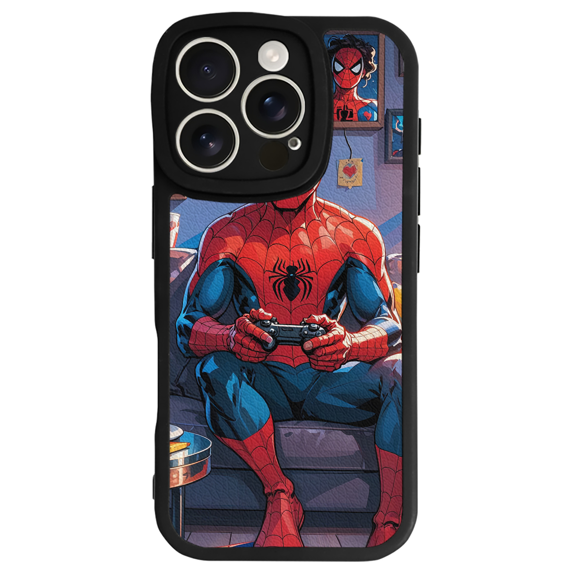 （画像用） Spider Man スパイダーマン 【iPhone 16シリーズ対応】シリコンスマホケース（レザー調） 材質：シリコン